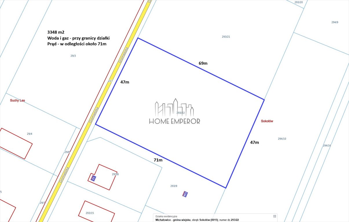 Polecam działkę 3348 m² w Sokołowie z mediami przy granicy Sokołów, Gromadzka  3 348m2 Foto 1