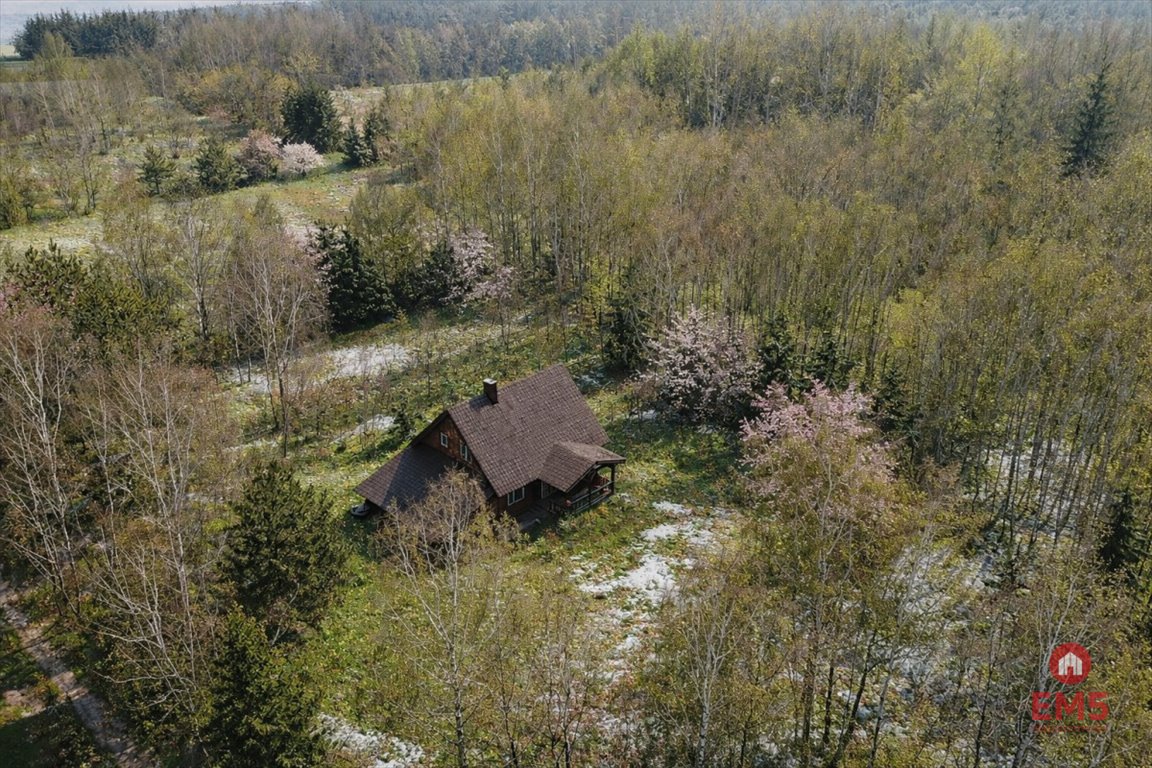 Urokliwy dom z bali w otoczeniu lasu, 6991 m² działki Skrybicze  6 991m2 Foto 1
