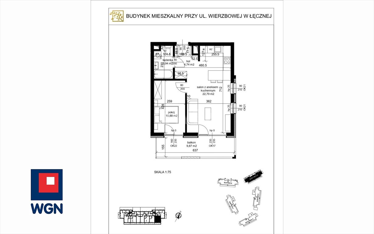 Mieszkanie dwupokojowe na sprzedaż Łęczna, Jaśminowa  42m2 Foto 5