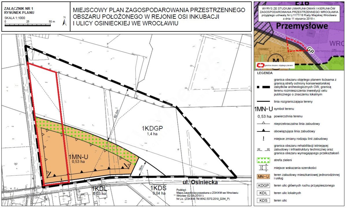 Działka budowlana na sprzedaż Wrocław, Żerniki, Osiniecka  3 711m2 Foto 7