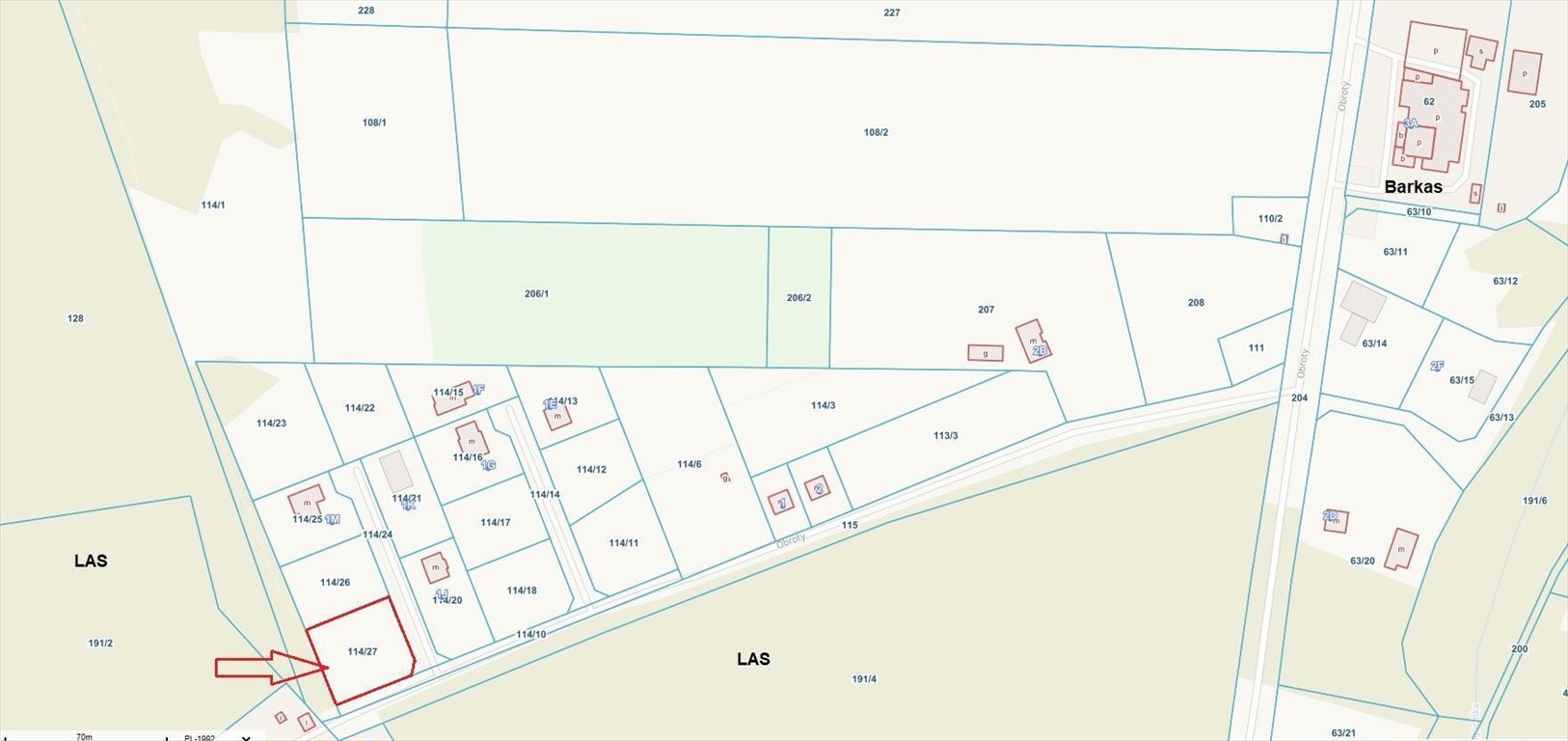 Działka 1385 m² pod dom jednorodzinny w otoczeniu lasu Obroty  1 385m2 Foto 1