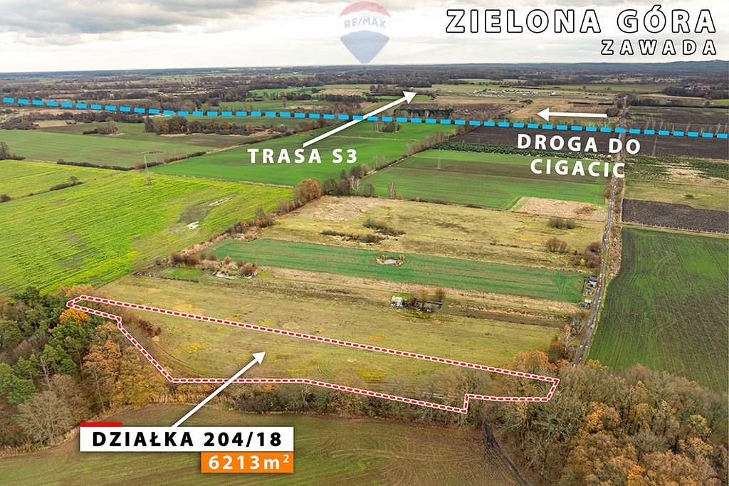 Działka rolna na sprzedaż Zielona Góra, Zawada  6 213m2 Foto 3