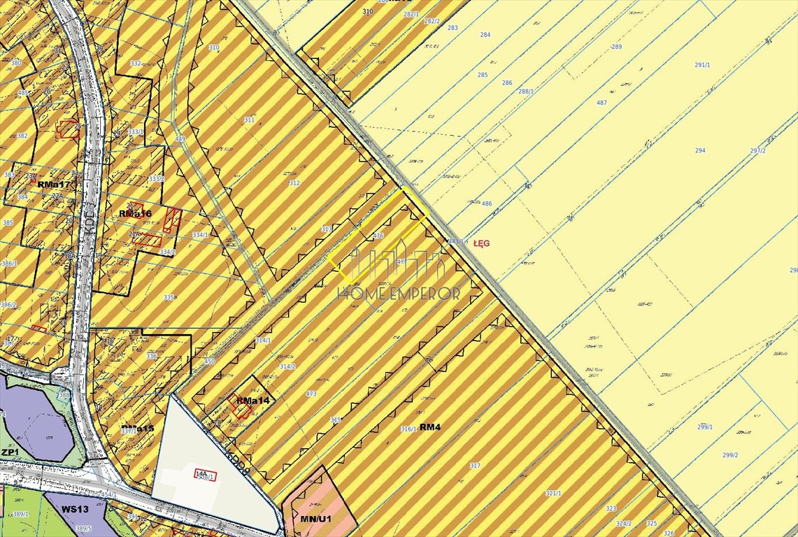 Działka 1800 m² pod zabudowę zagrodową, media przy granicy Łęg  1 800m2 Foto 1