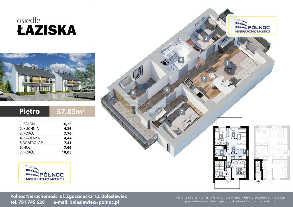 Mieszkanie trzypokojowe na sprzedaż Bolesławiec  58m2 Foto 1