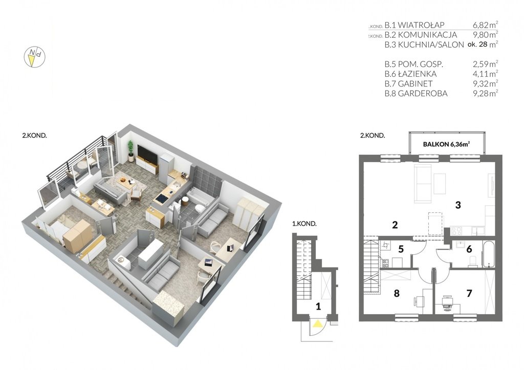 Mieszkanie trzypokojowe na sprzedaż Racławówka  70m2 Foto 3