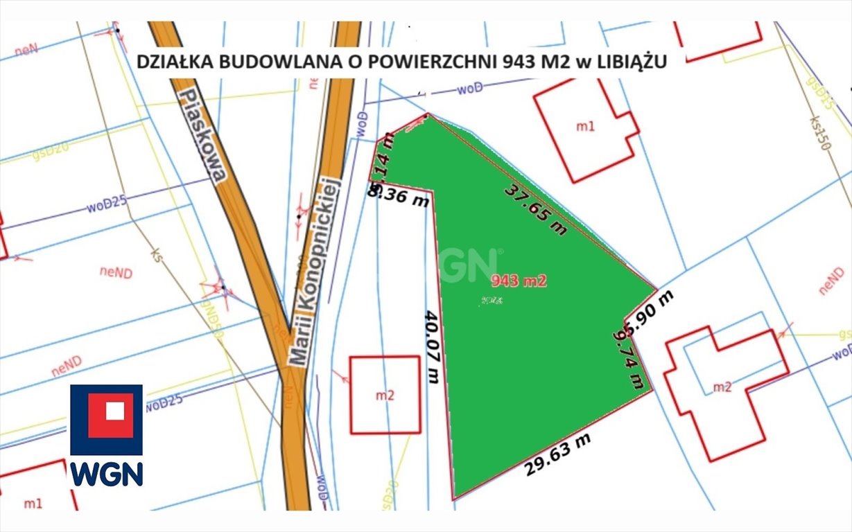 Działka budowlana na sprzedaż Libiąż, Libiąż Mały, Marii Konopnickiej  943m2 Foto 2