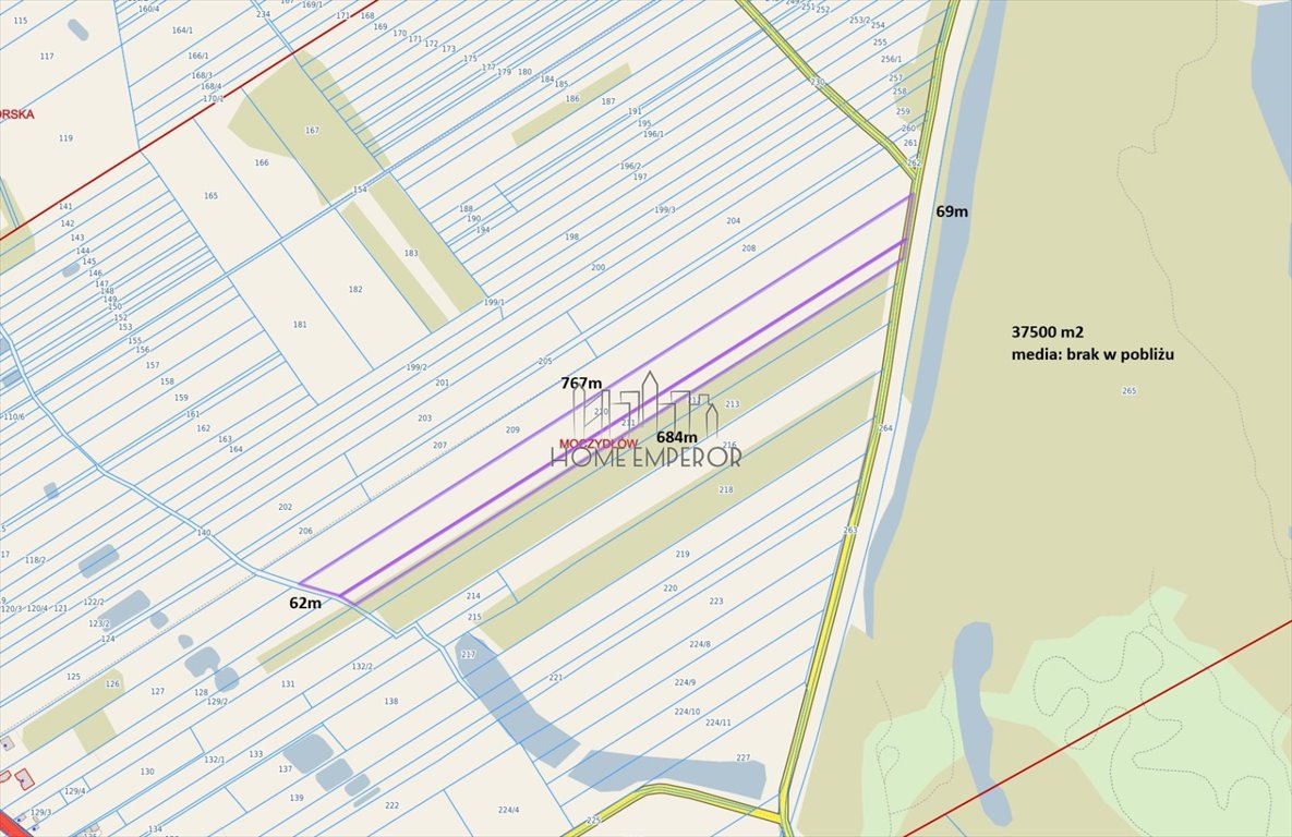 Polecam działkę 37 500 m² w Moczydłowie, bez planu zagospodarowania Moczydłów  37 500m2 Foto 1