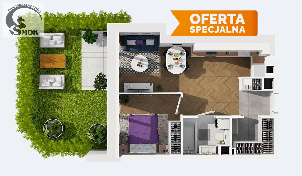 Mieszkanie dwupokojowe na sprzedaż Kraków, Podgórze, Mateczny  41m2 Foto 1