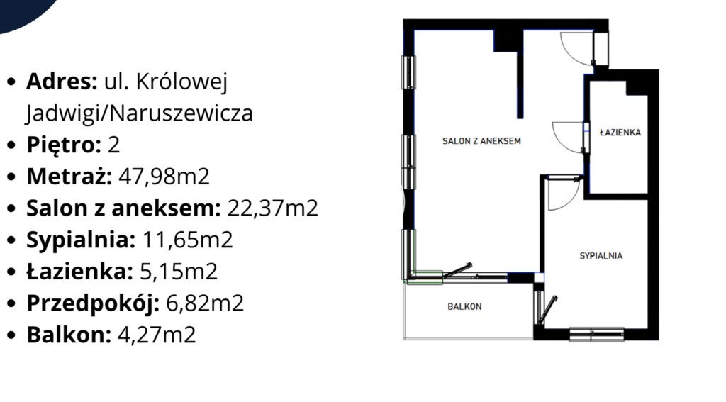 Mieszkanie dwupokojowe na sprzedaż Bydgoszcz, Adama Naruszewicza  46m2 Foto 19