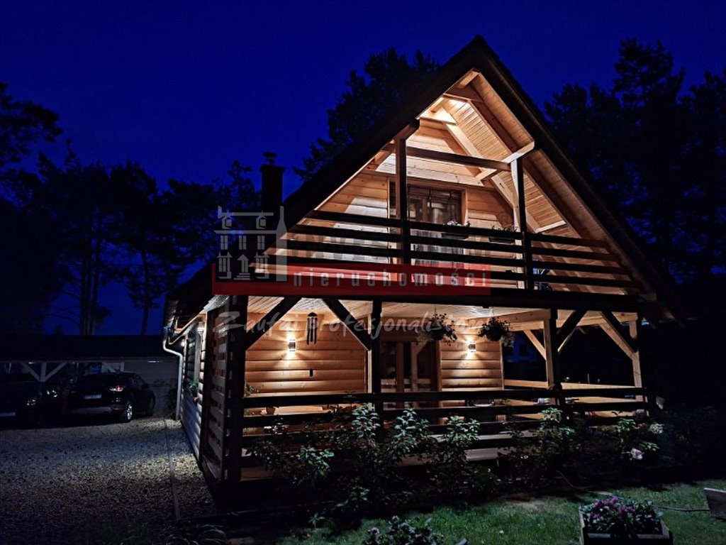 Urokliwy drewniany dom 130 m2 z kominkiem i tarasem Szczedrzyk  130m2 Foto 1