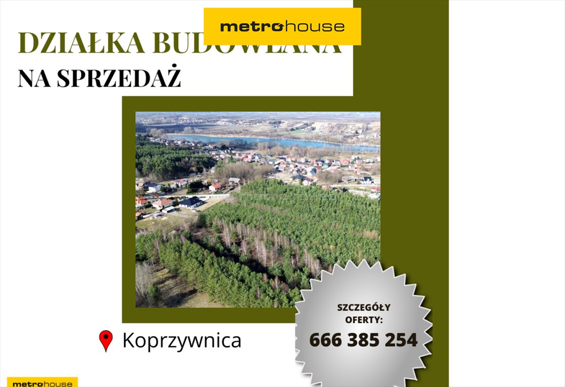 Działki budowlane w Koprzywnicy, las, media, 13 i 14 arów Koprzywnica, Jasińskiego  1 299m2 Foto 1