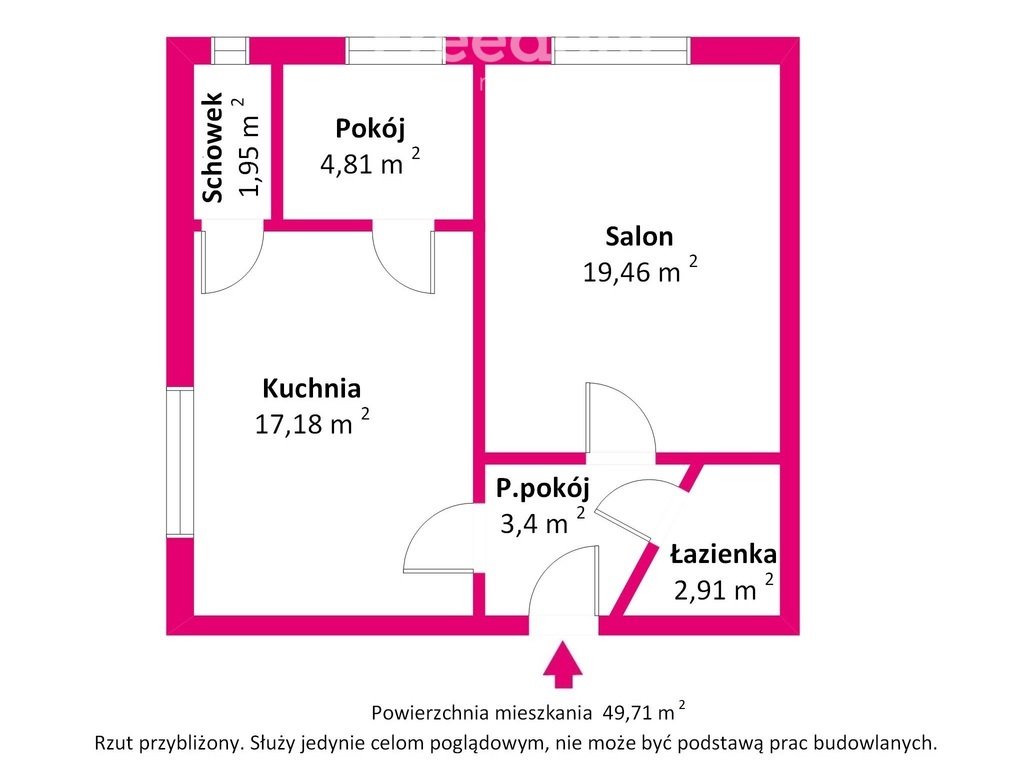 Mieszkanie dwupokojowe na sprzedaż Wieruszów  50m2 Foto 8