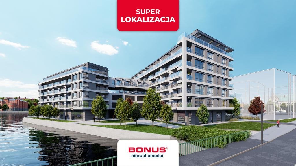 Polecam nowoczesny apartament 49 m² z dużym balkonem nad Odrą Szczecin, Łasztownia, Celna  49m2 Foto 1