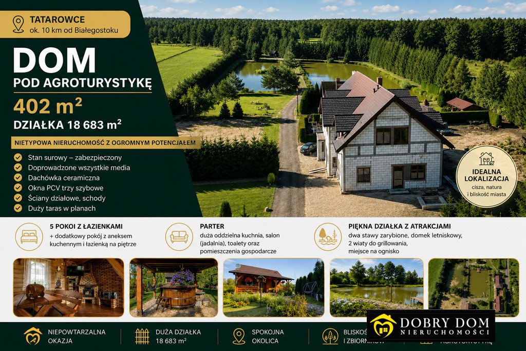 Dom z dużą działką, stawami i sauną - zapraszam Tatarowce  402m2 Foto 1