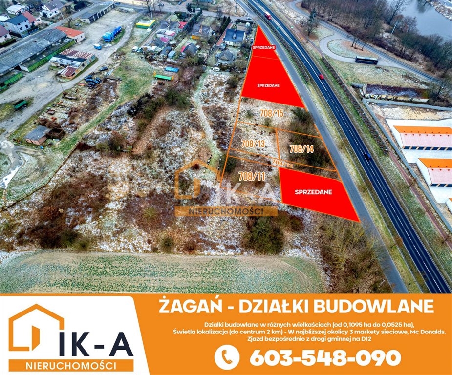 Działka budowlana na sprzedaż Żagań, Żagań, Piłsudskiego  525m2 Foto 1