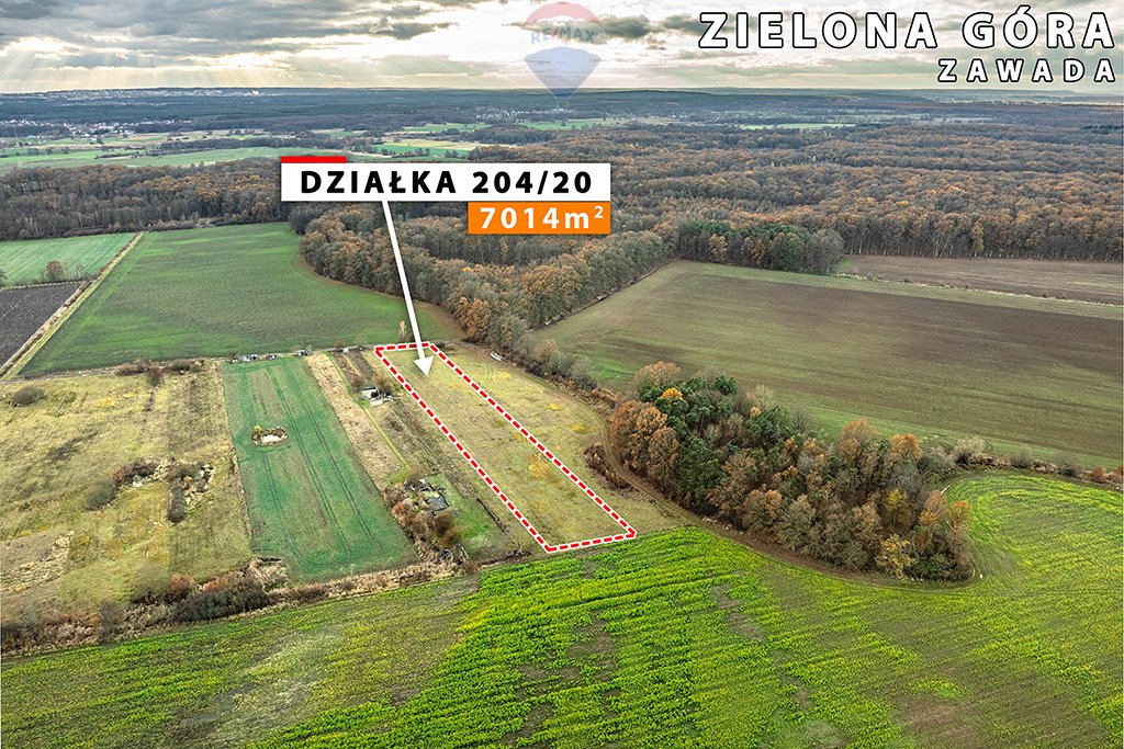 Działka rolna na sprzedaż Zielona Góra, Zawada  7 014m2 Foto 12