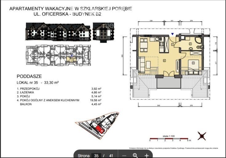 Mieszkanie dwupokojowe na sprzedaż Szklarska Poręba, Osiedle Podgórze  33m2 Foto 1