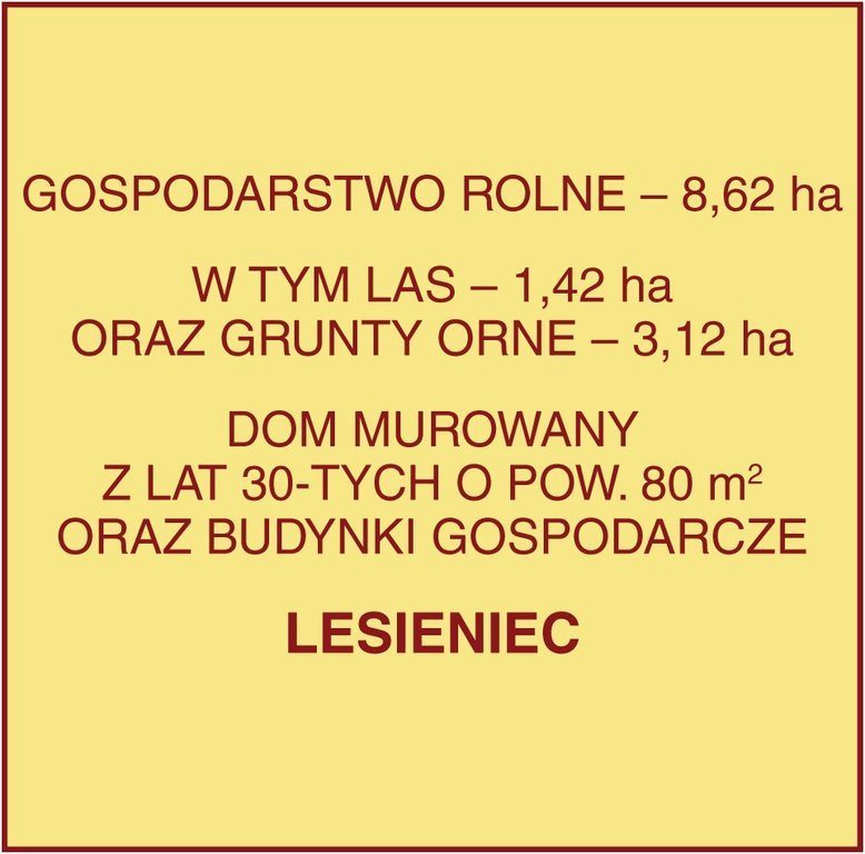 Działka rolna na sprzedaż Lesieniec 86 200m2 Foto 1 Działka rolna na sprzedaż Lesieniec 86 200m2 Foto 1