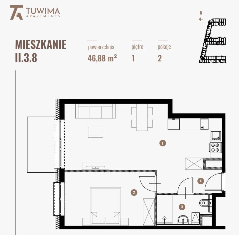 Mieszkanie dwupokojowe na sprzedaż Łódź, Juliana Tuwima (Łódź-Widzew)  45m2 Foto 2