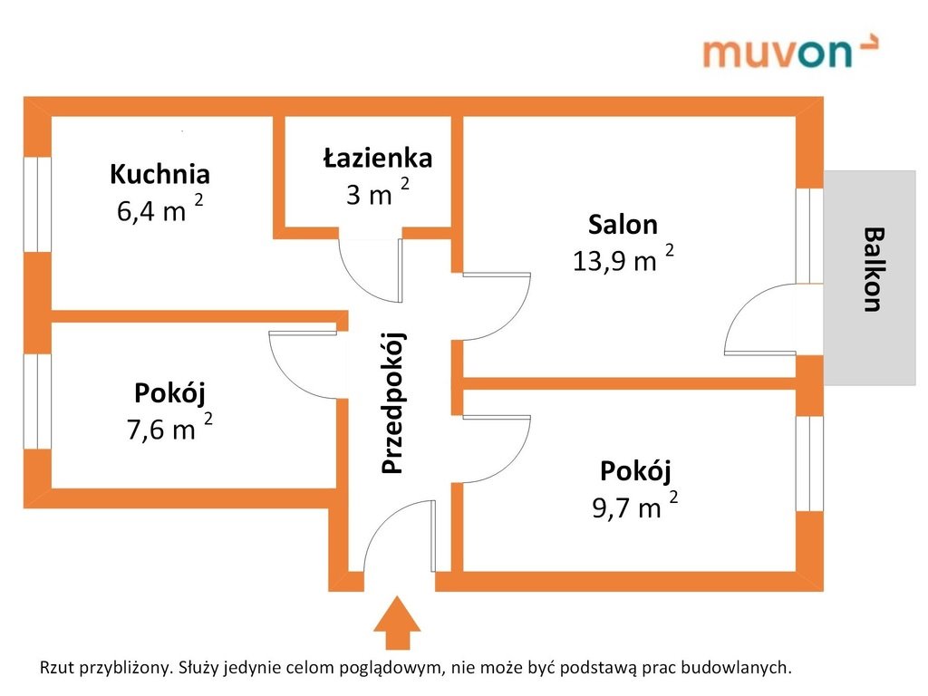 Mieszkanie trzypokojowe na sprzedaż Oborniki, Powstańców Wielkopolskich  51m2 Foto 3