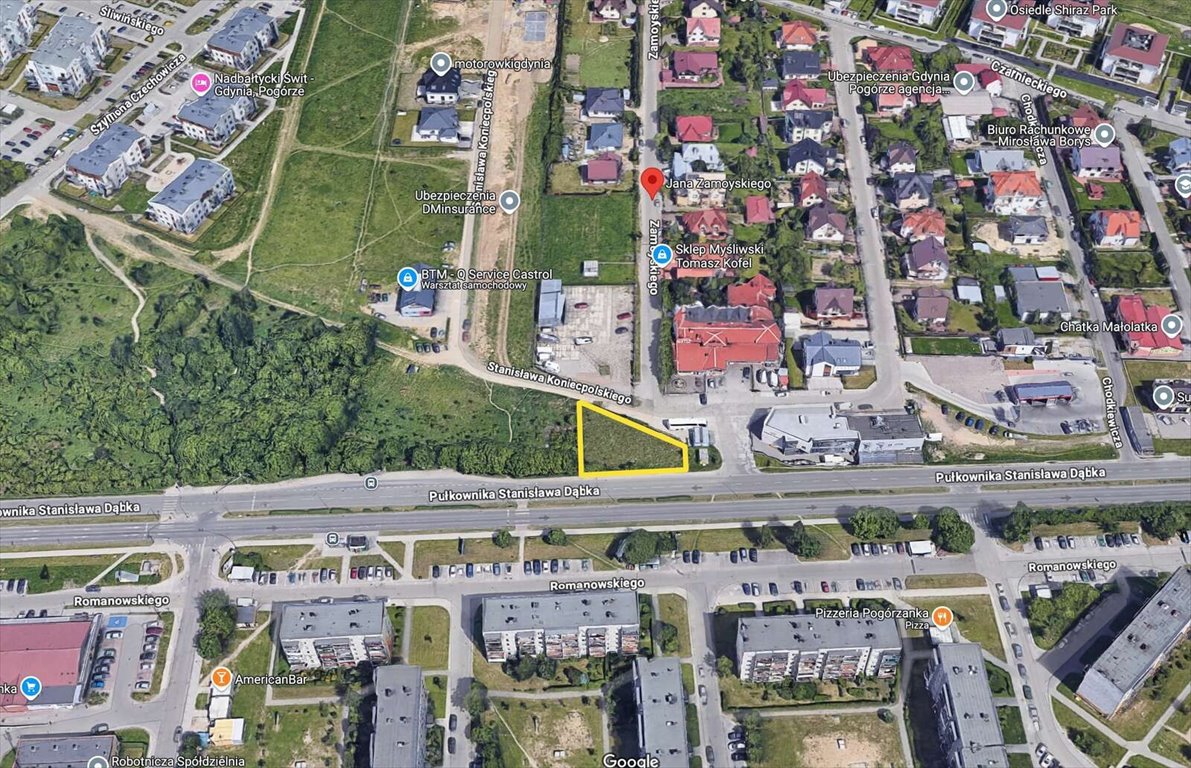 Działka usługowa 707 m² w Gdyni Obłuże, plan zagospodarowania Gdynia, Obłuże, Pułkownika Stanisława Dąbka  707m2 Foto 1
