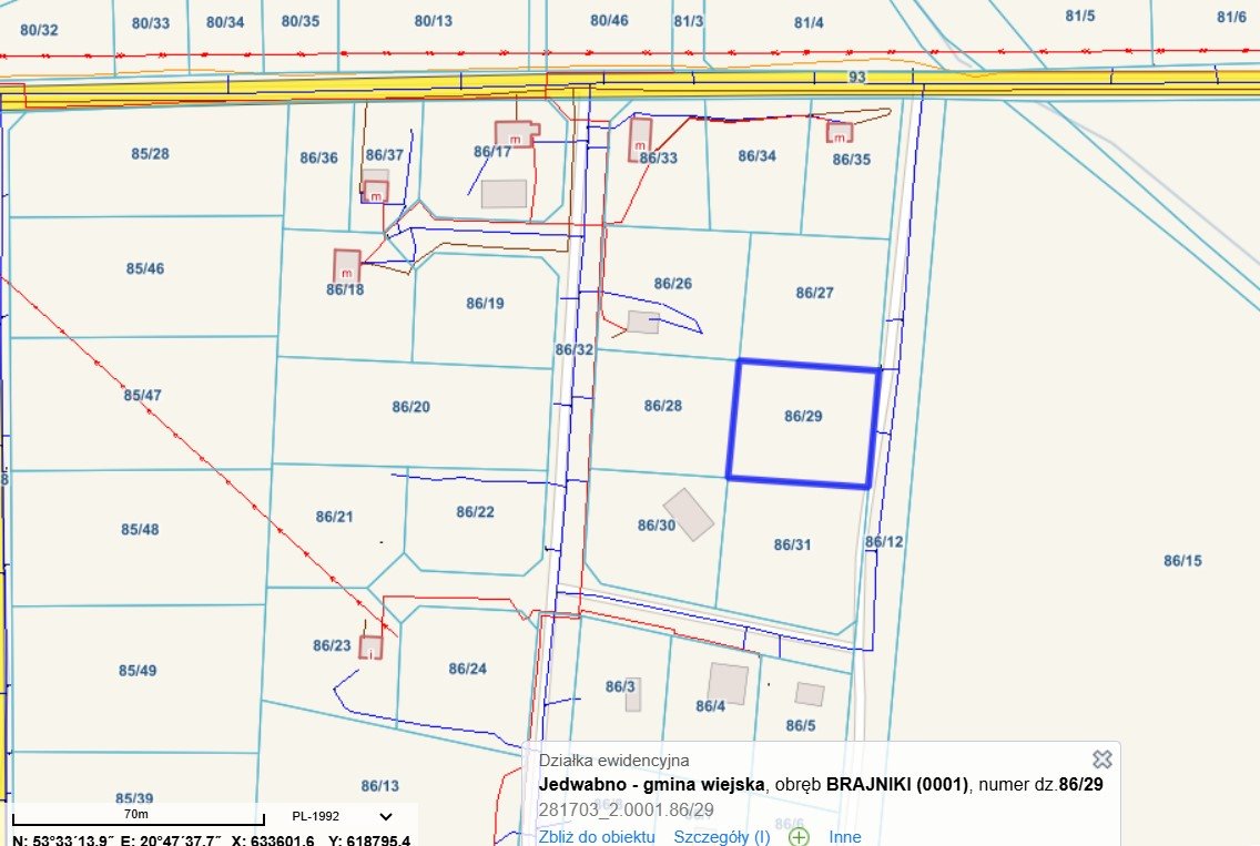 Działka rekreacyjna na sprzedaż Brajniki  1 311m2 Foto 6