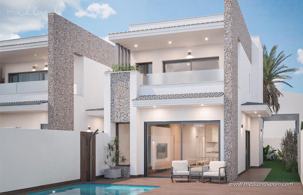 Nowoczesna villa z basenem i solarium w San Pedro del Pinatar Hiszpania, Lo Pagan  134m2 Foto 1