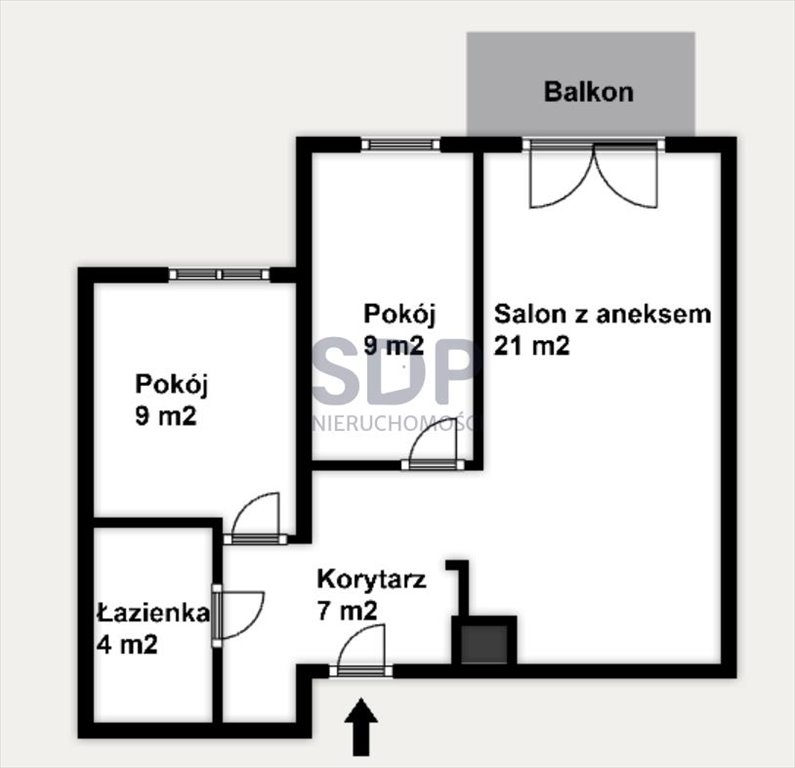 Mieszkanie trzypokojowe na sprzedaż Wrocław, Krzyki, Krzyki, Braterska  53m2 Foto 2