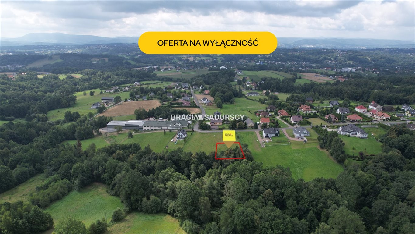 Działka budowlana 803 m² w Sieprawiu - widokowa, media Siepraw  803m2 Foto 1