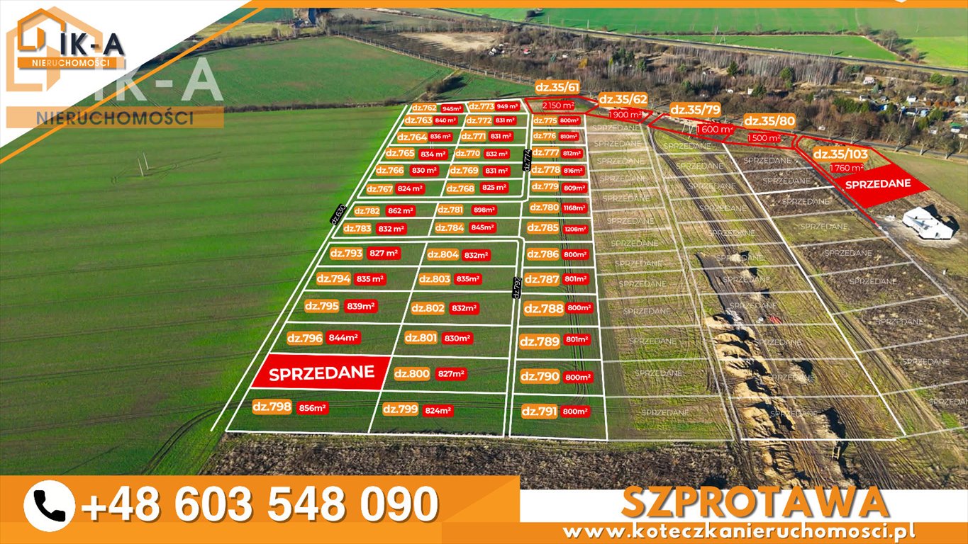 Działki pod zabudowę jednorodzinną z infrastrukturą, blisko Szprotawy żagański, Podgórna  800m2 Foto 1