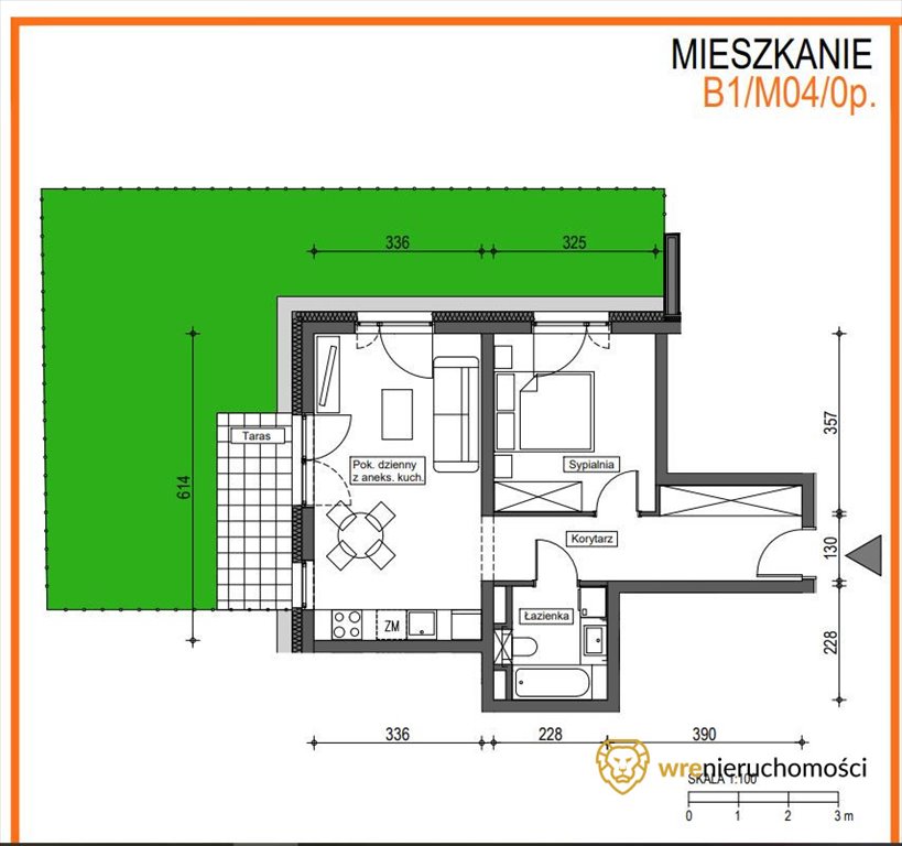 Mieszkanie dwupokojowe na sprzedaż Wrocław, Brochów  46m2 Foto 5