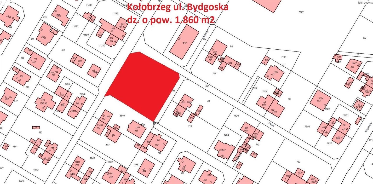 Działka budowlana 1860 m² z pełnym uzbrojeniem, inwestycja Kołobrzeg, Radzikowo I, Bydgoska  1 860m2 Foto 1