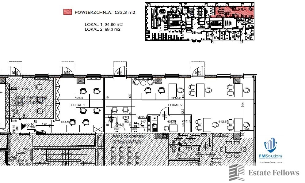 Nowoczesny lokal biurowy 110 m2 w kompleksie klasy A Kraków, al. gen. Tadeusza Bora-Komorowskiego  110m2 Foto 1