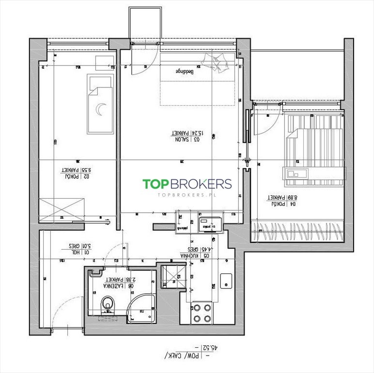 Mieszkanie trzypokojowe na sprzedaż Warszawa, Mokotów Wierzbno, Puławska  45m2 Foto 1