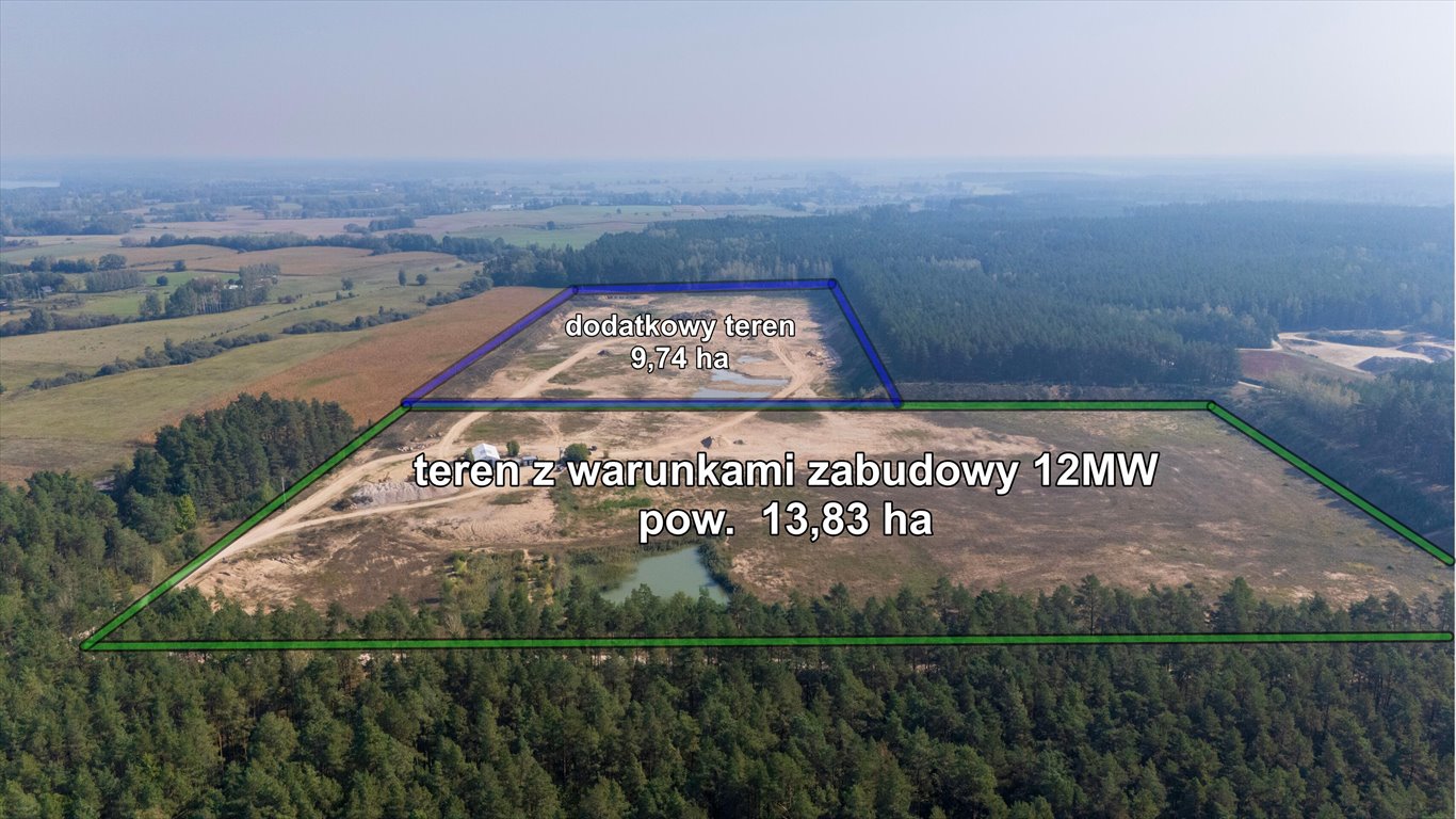Działka pod farmę fotowoltaiczną 23,6 ha, decyzja o warunkach Targowo  23 572m2 Foto 1