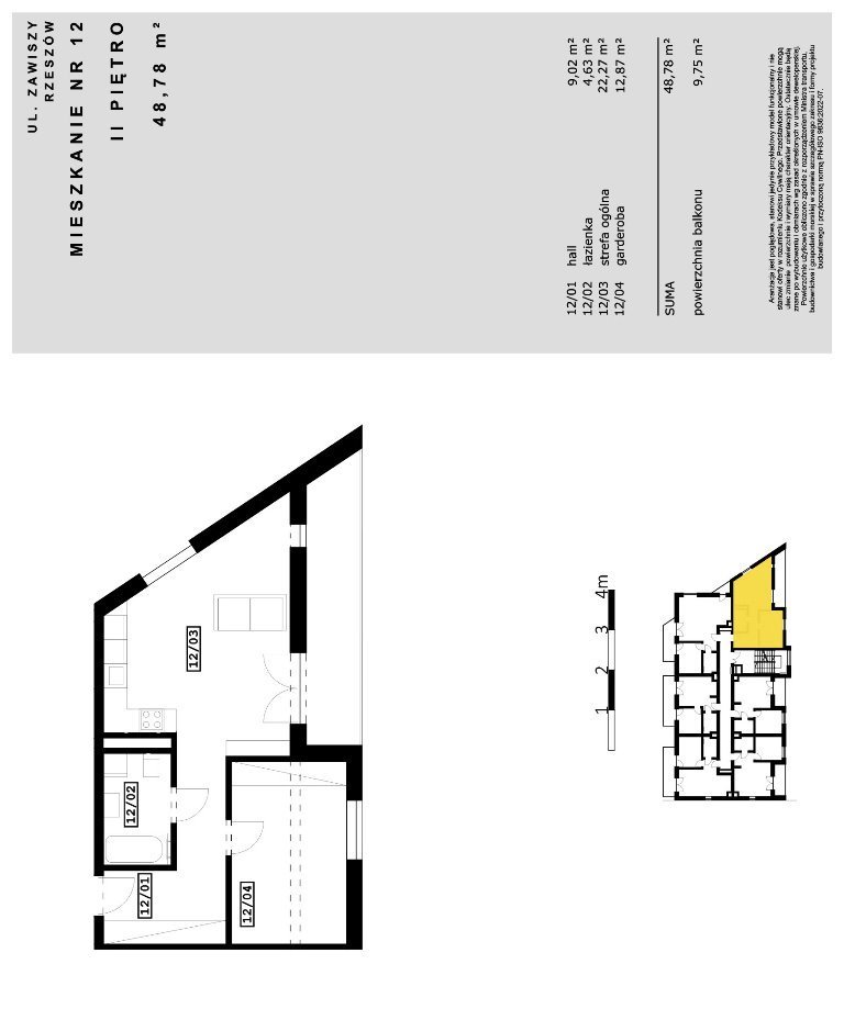 Mieszkanie dwupokojowe na sprzedaż Rzeszów, Zawiszy Czarnego  49m2 Foto 4