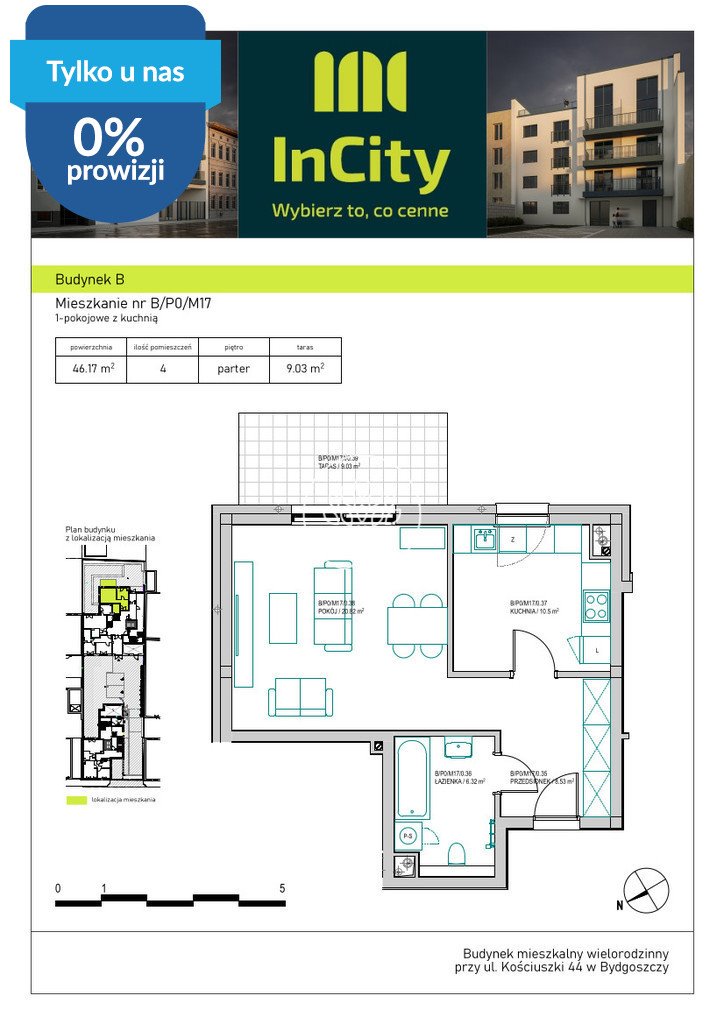 Zapraszam do obejrzenia 47,2 m² w centrum Bydgoszczy z potencjałem Bydgoszcz, Śródmieście, Tadeusza Kościuszki  47m2 Foto 1