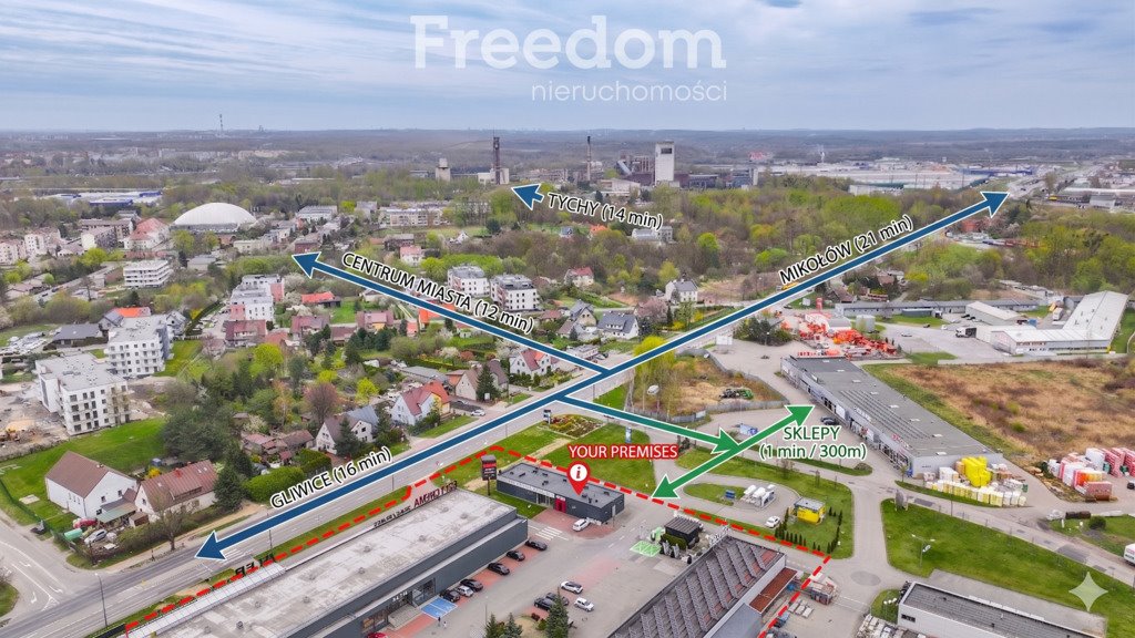 Na wynajem przestronny lokal 244 m² z parkingiem w Gliwicach Gliwice, Pszczyńska  70m2 Foto 1