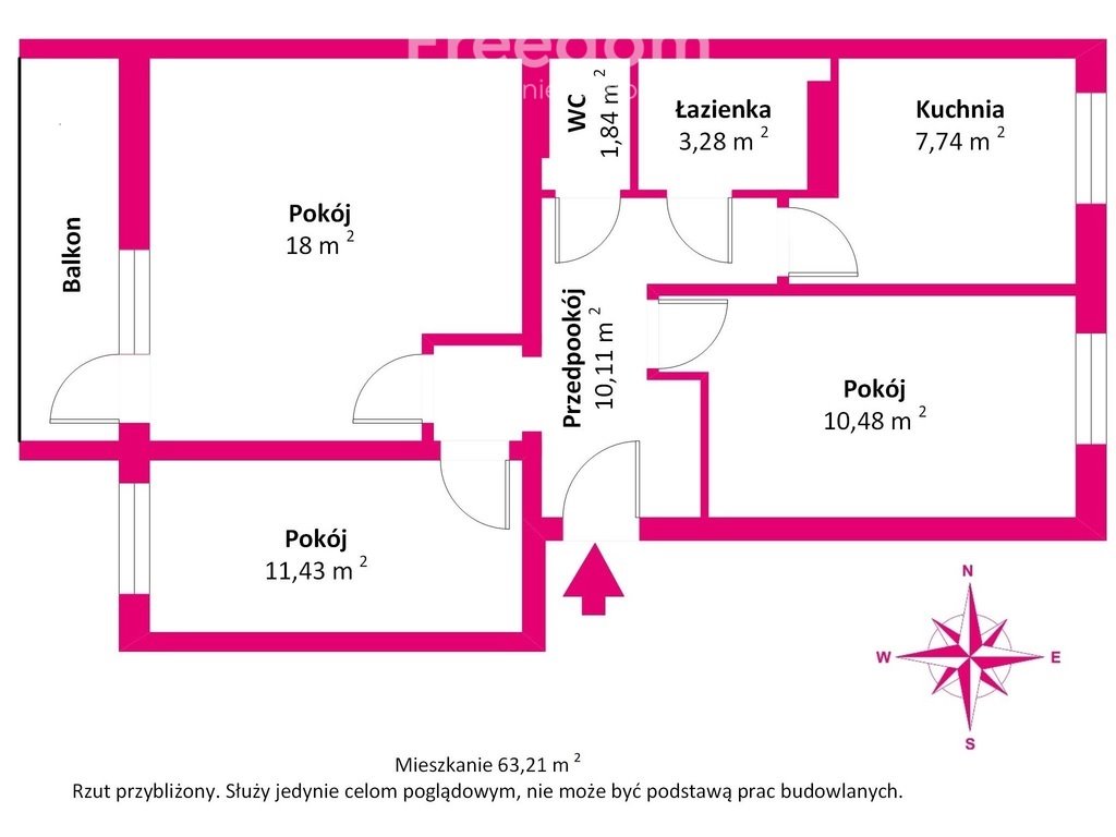 Mieszkanie trzypokojowe na sprzedaż Biała Podlaska, Mikołaja Kopernika  63m2 Foto 15