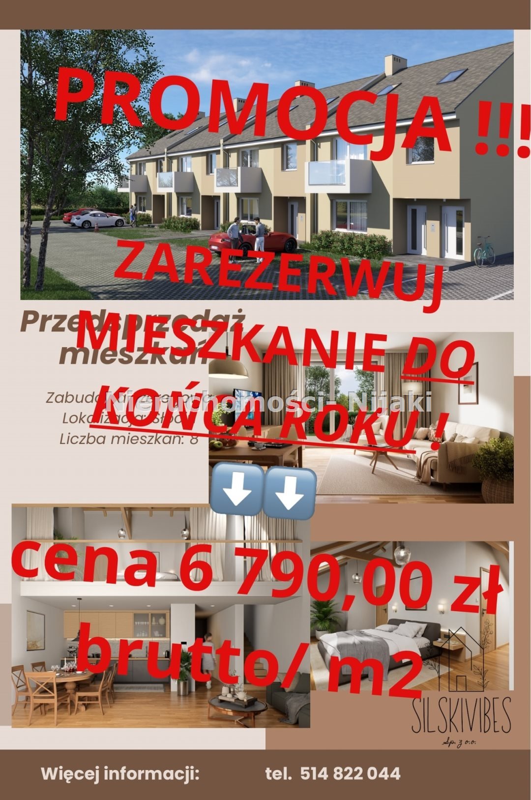 Mieszkanie trzypokojowe na sprzedaż Słocin  75m2 Foto 1