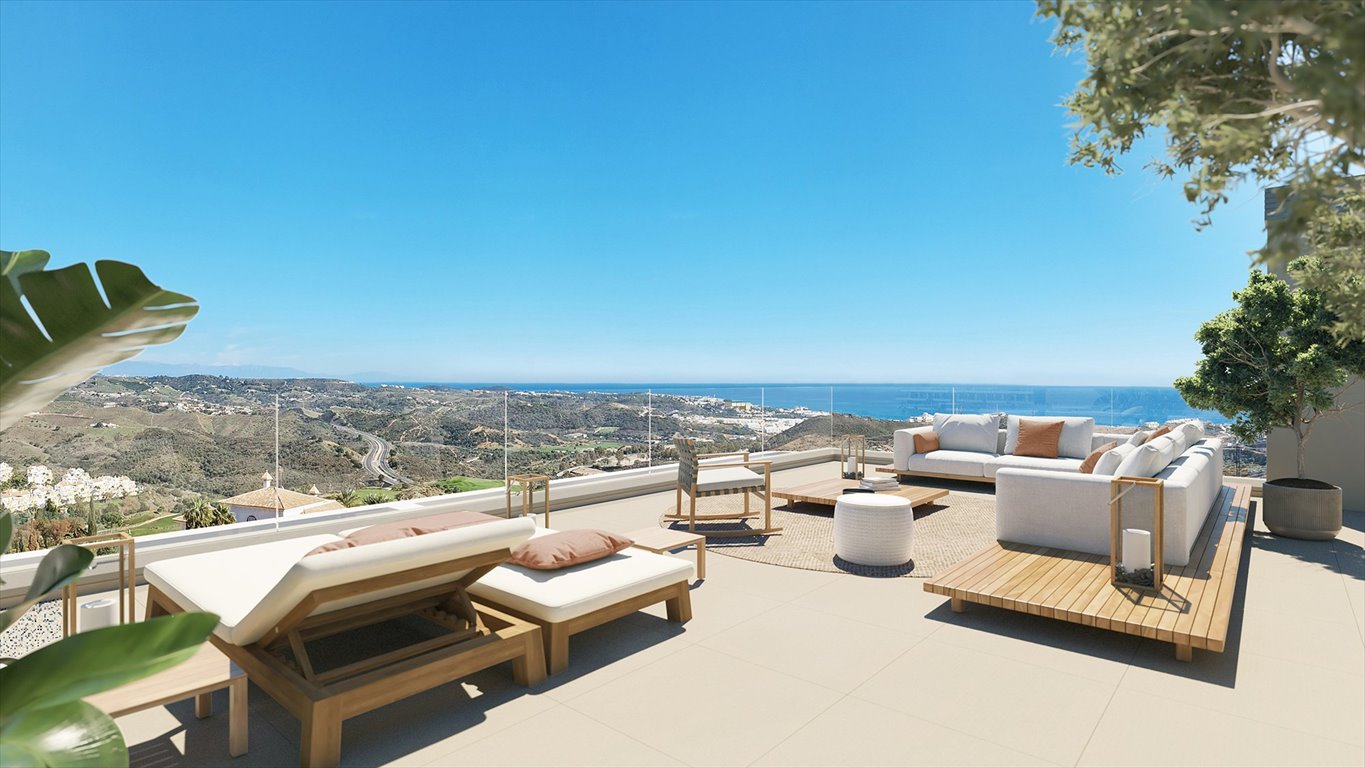 Nowoczesny apartament z widokiem na pole golfowe i morze Hiszpania, La Cala de Mijas, La Cala de Mijas, Mijas, Málaga  93m2 Foto 1