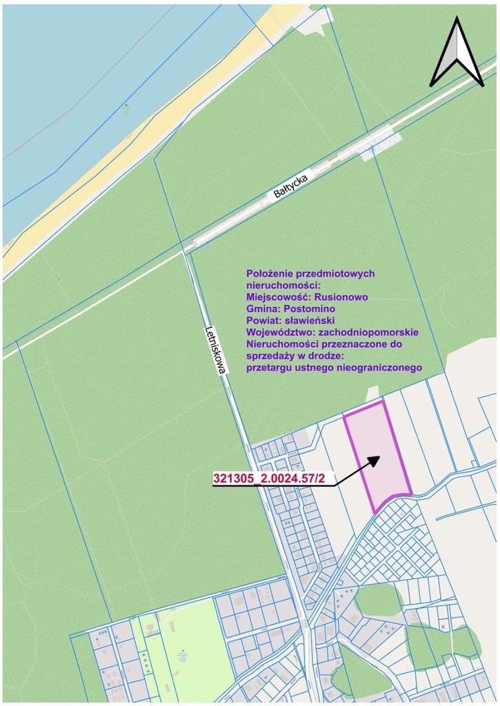Działka inwestycyjna 17 948 m² nad morzem (pensjonaty, kempingi) Rusinowo  17 948m2 Foto 1