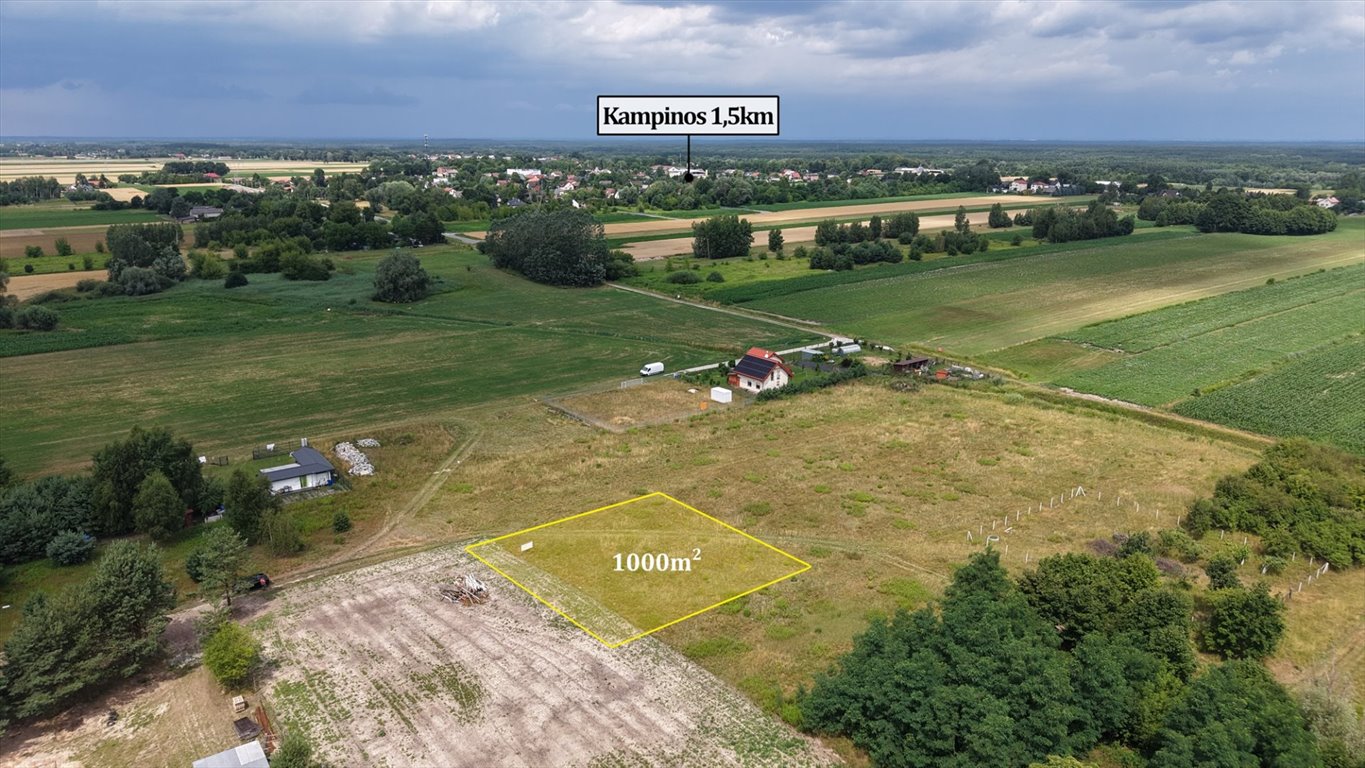 Działka 1000 m² w Kampinosie z mediami i planem domu Kampinos A  1 000m2 Foto 1
