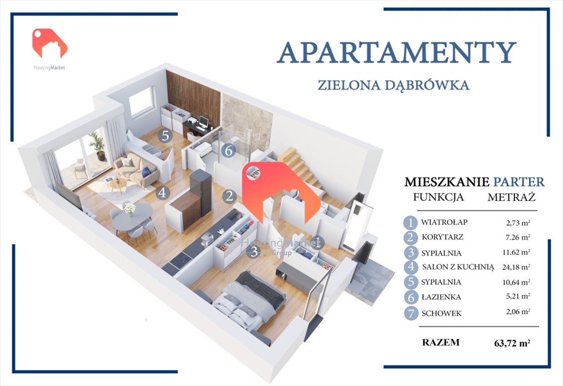 Mieszkanie trzypokojowe na sprzedaż Warszawa, Wawer, Celulozy  64m2 Foto 1