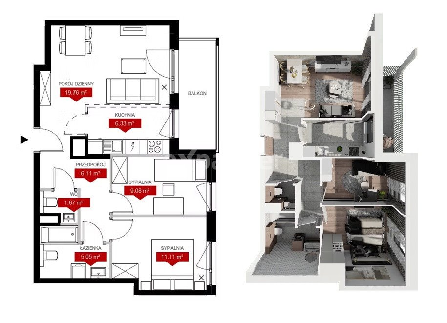 Mieszkanie trzypokojowe na sprzedaż Poznań, Jeżyce, Klemensa Janickiego  59m2 Foto 1