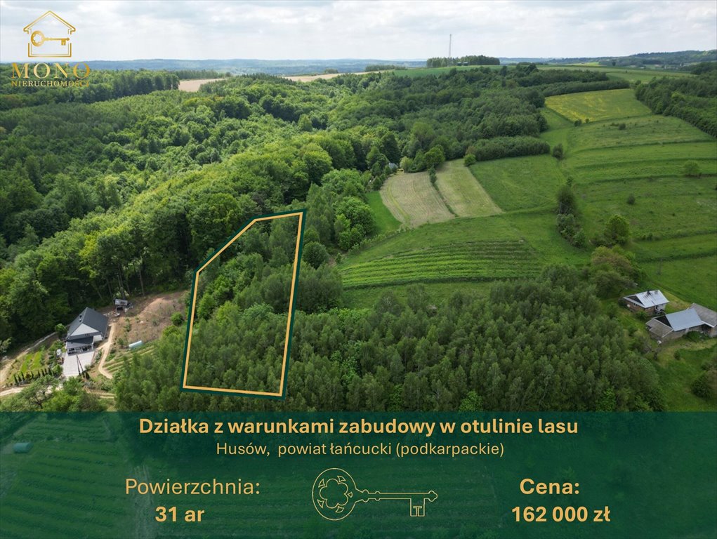Do sprzedania działka 31 ar z warunkami na 2 domy w Husowie Husów  3 100m2 Foto 1
