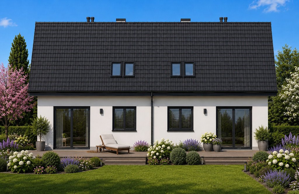 Nowoczesny dom bliźniak - 108,85 m² w Stargardzie z tarasem Stargard  109m2 Foto 1