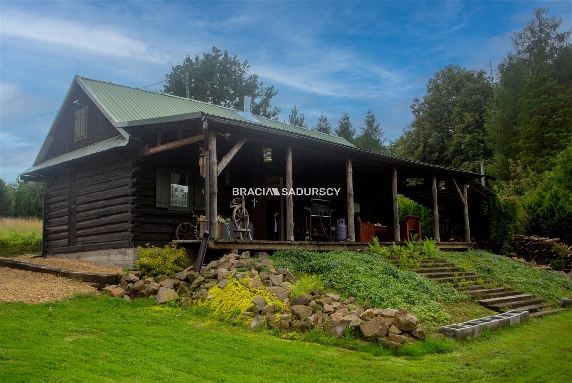 Klimatyczny dom z bali 55 m2 - działka 1,22 ha z lasem Chronów  55m2 Foto 1