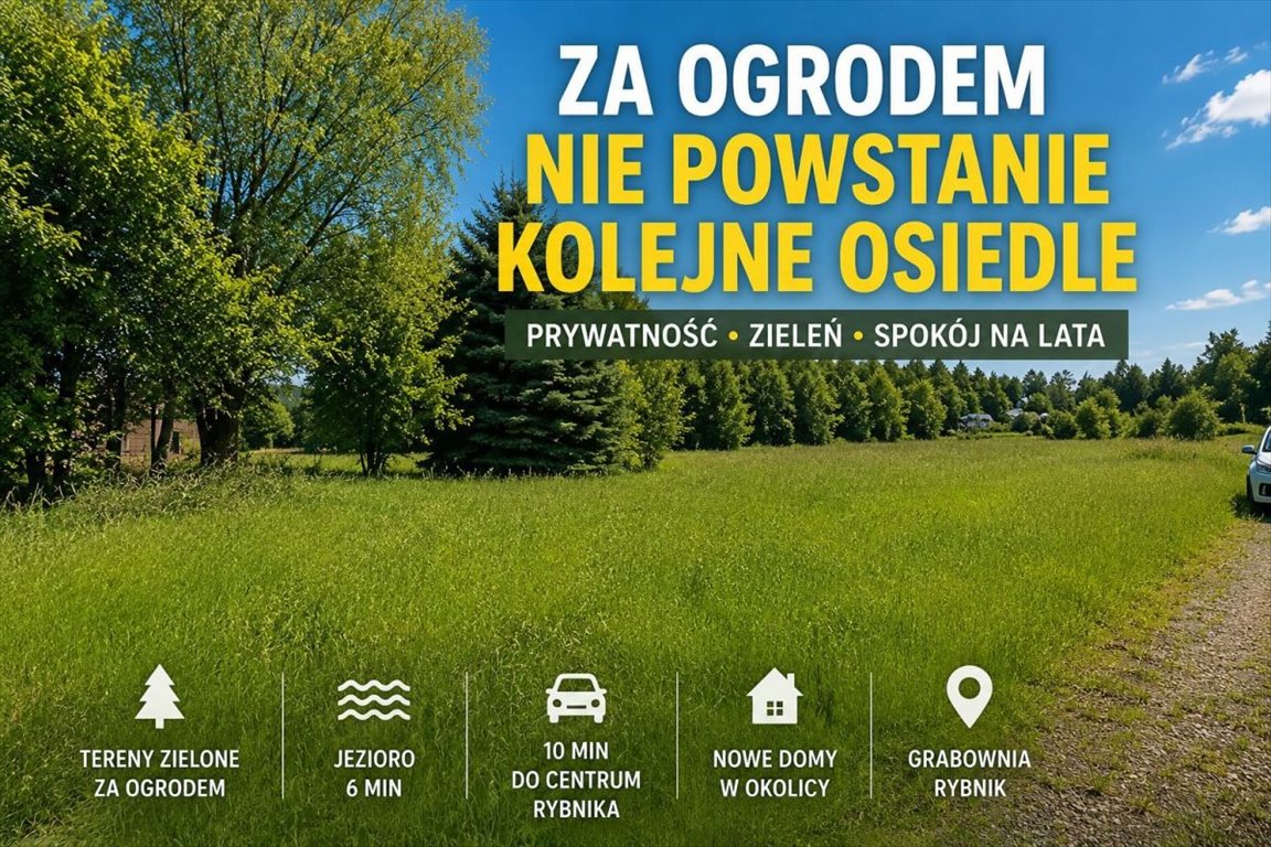 Działka 1000 m² w spokojnej okolicy z widokiem na naturę Rybnik, Grabownia  1 000m2 Foto 1