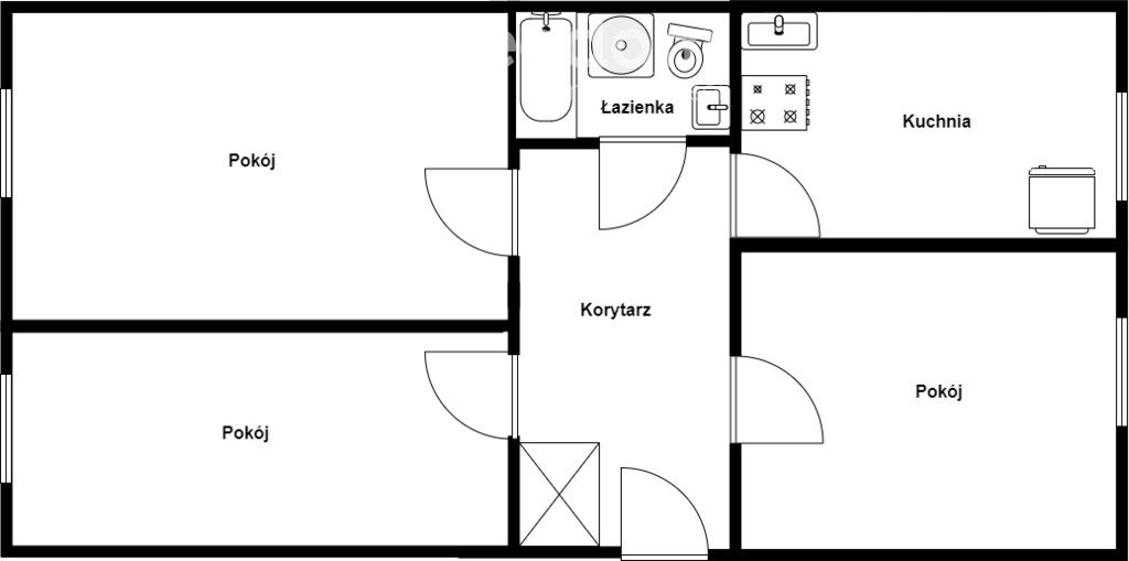 Mieszkanie trzypokojowe na sprzedaż Lidzbark, Jeleńska  59m2 Foto 1